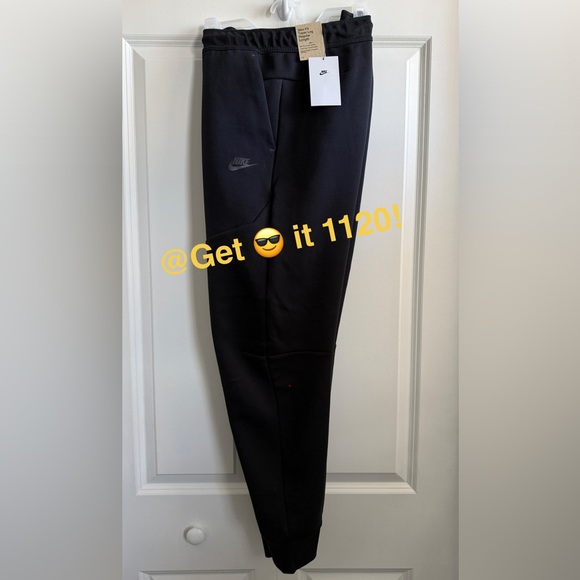 Nike Tech Men's Fleece Joggers Size L Black CU4495-010 - Picture 2 of 15